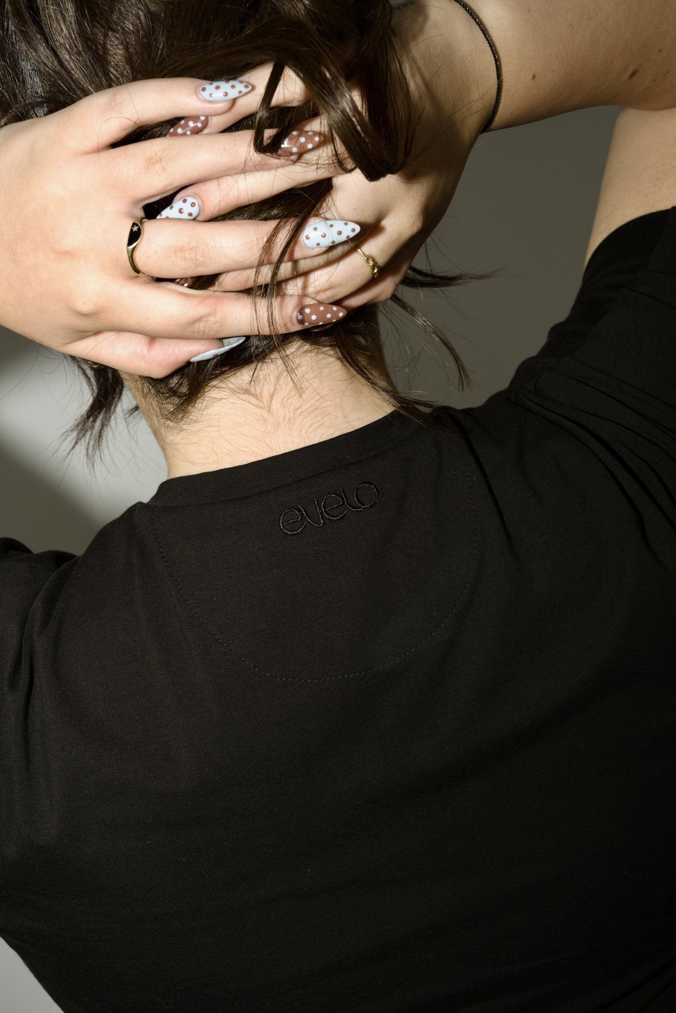 Mock Neck Tee — Midnight Black