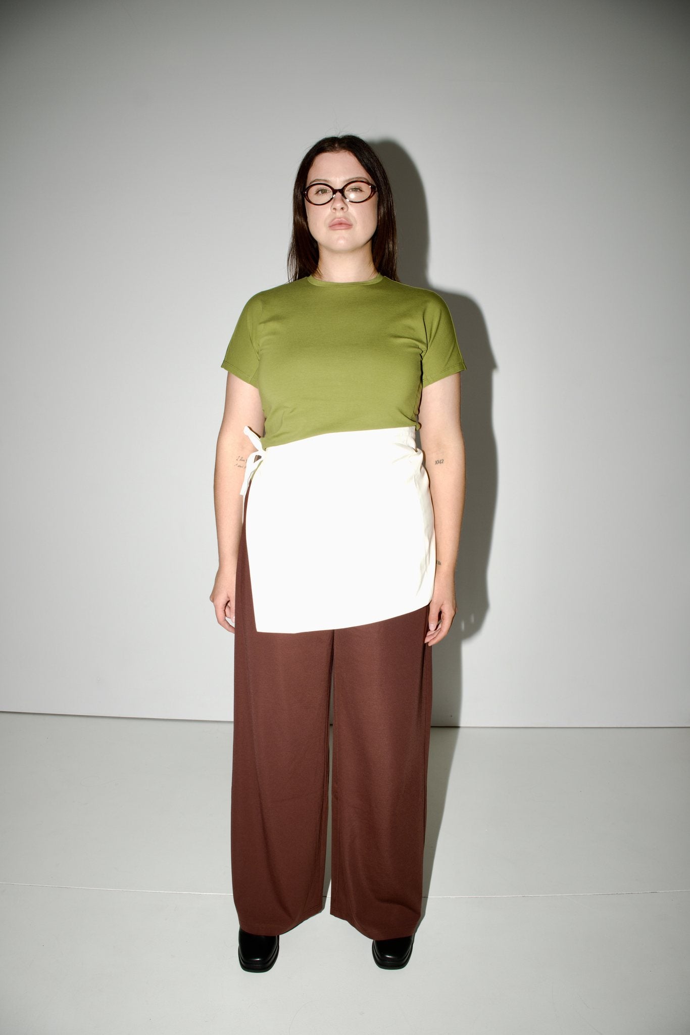 Mock Neck Tee — Moss Green