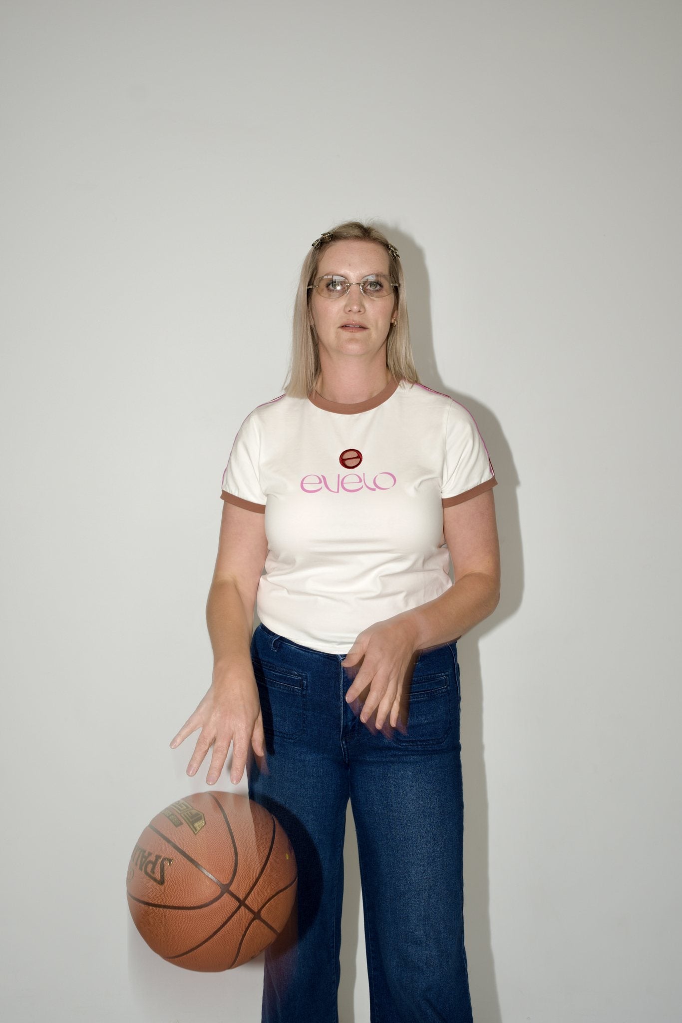Tee with Logo Cut-Out — White
