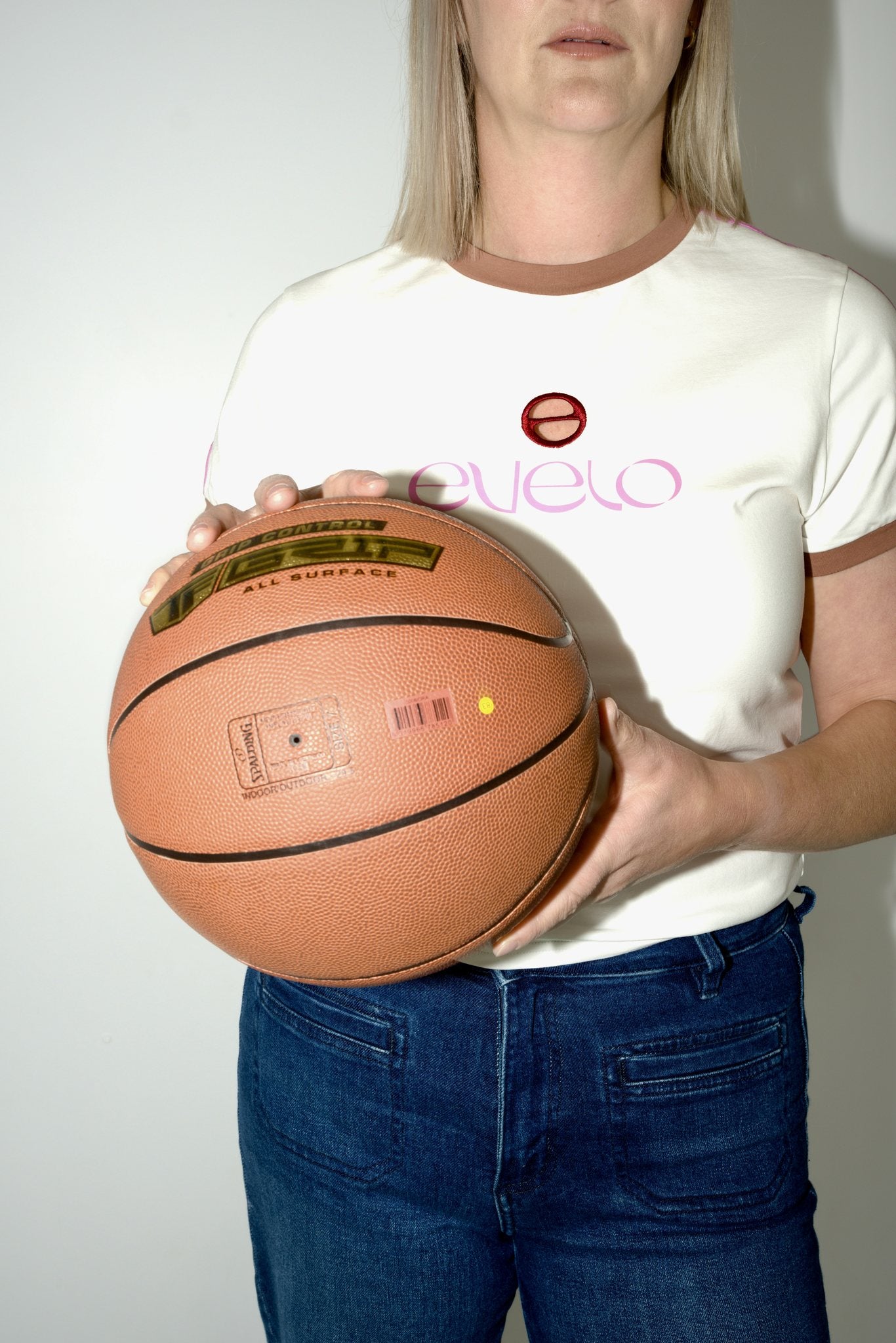Tee with Logo Cut-Out — White