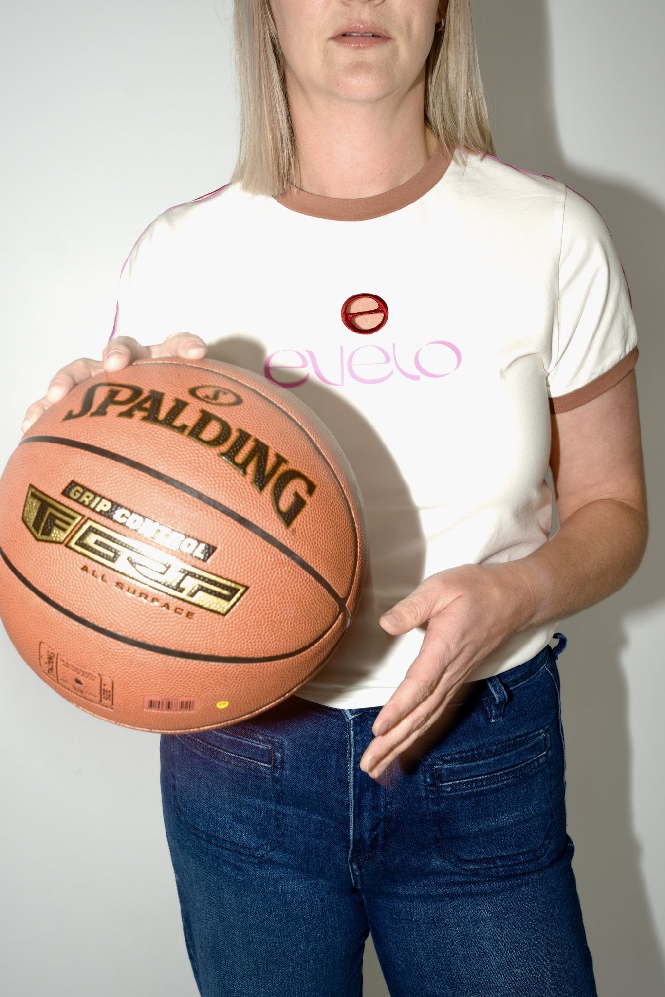 Tee with Logo Cut-Out — White