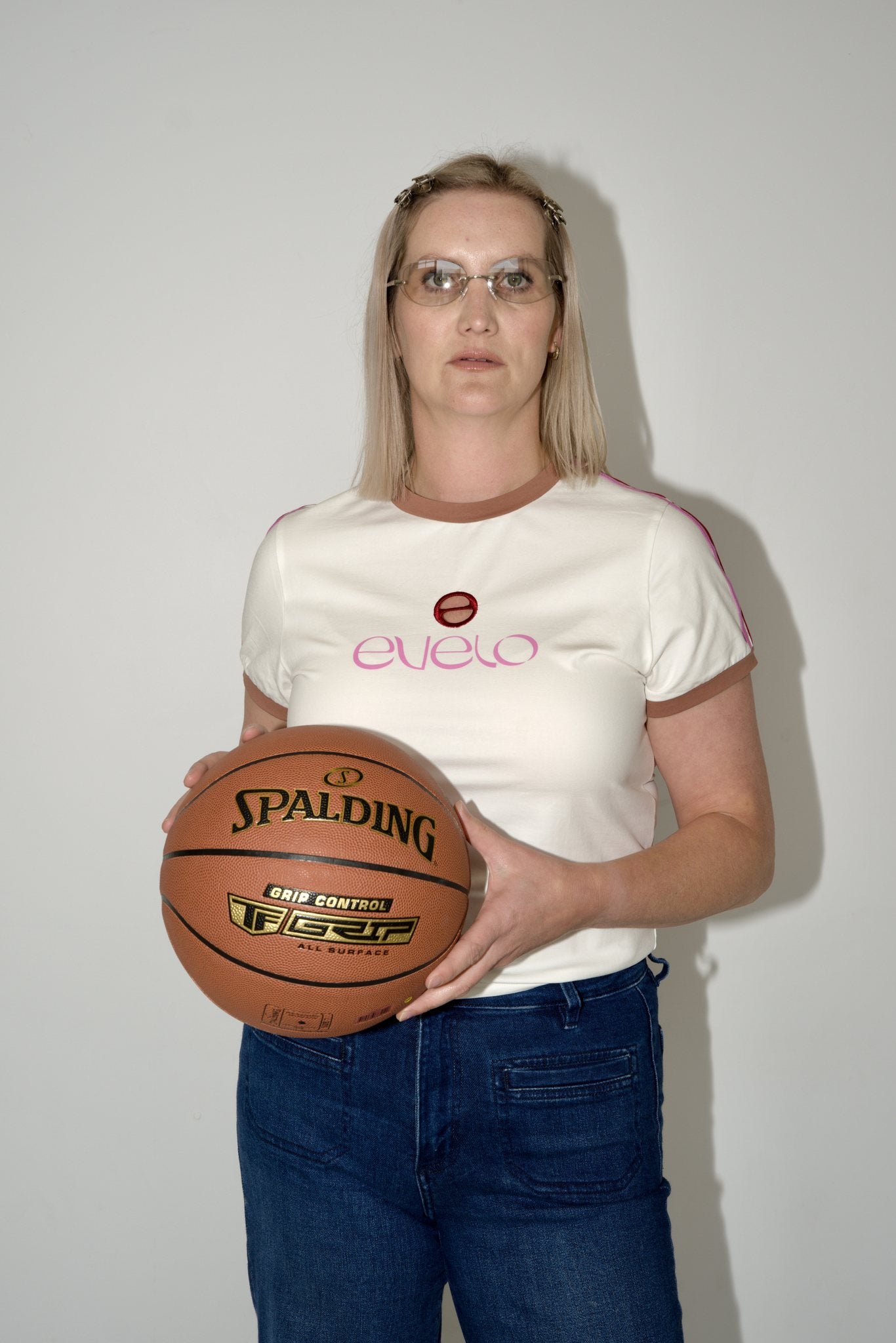Tee with Logo Cut-Out — White