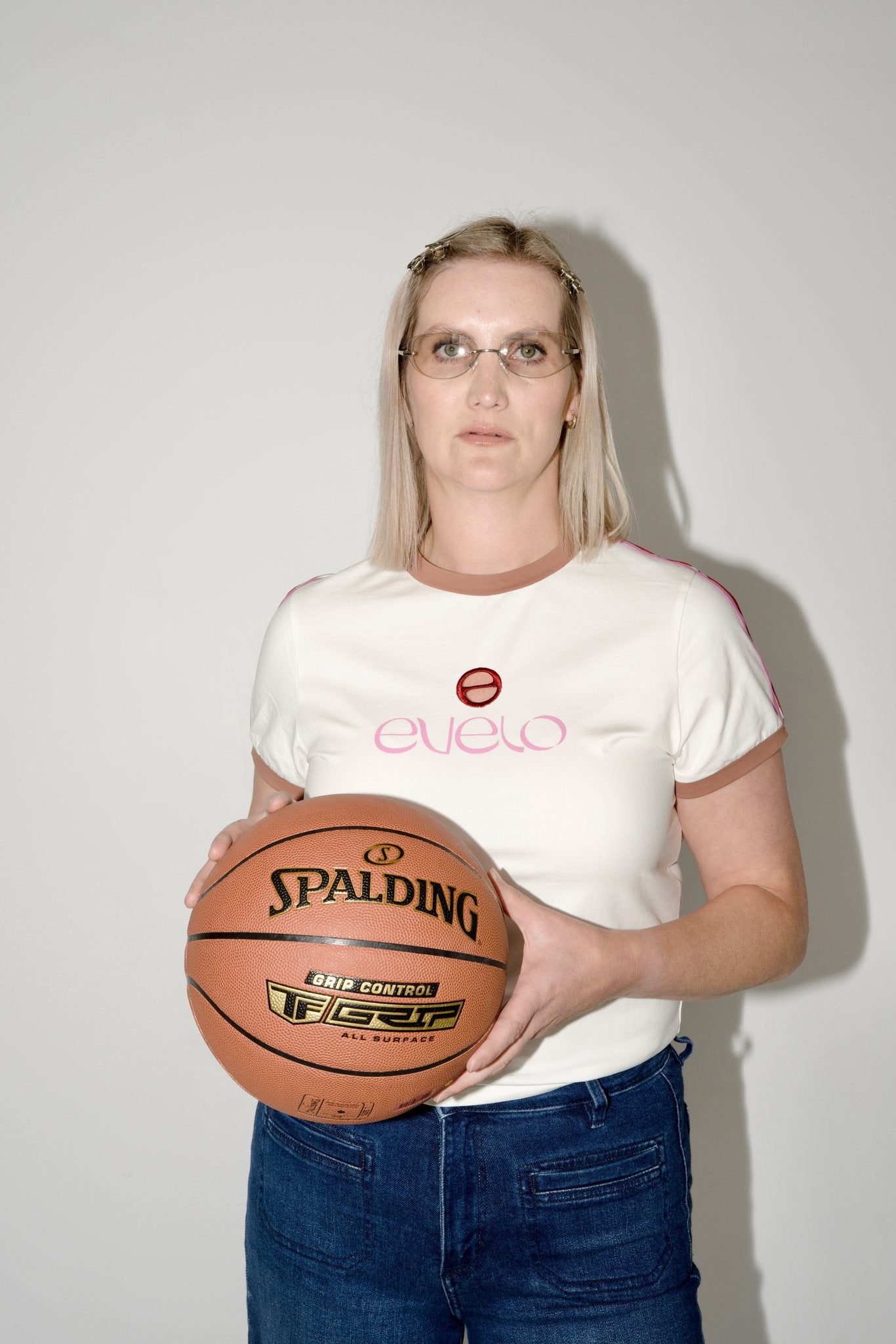 Tee with Logo Cut-Out — White