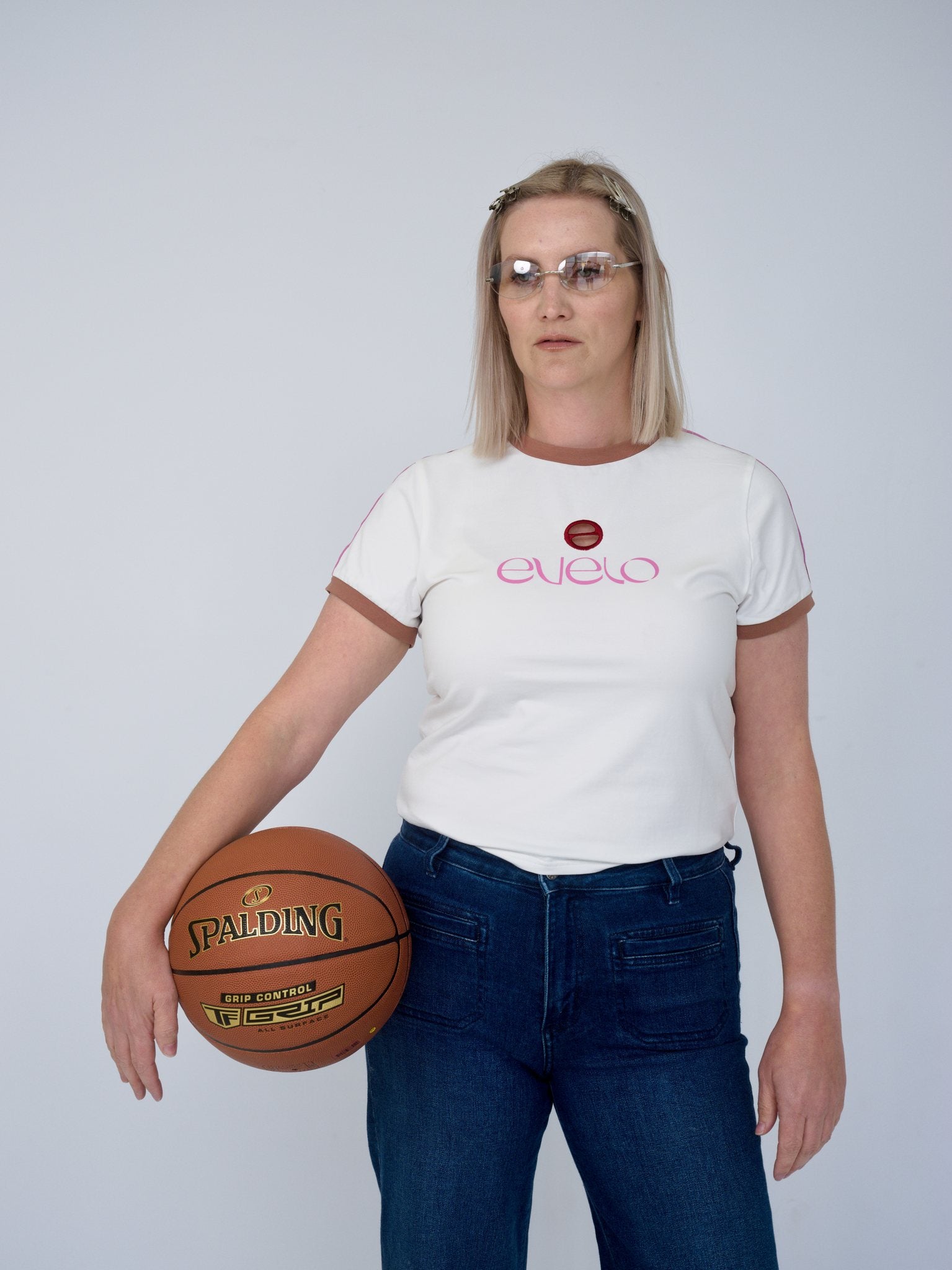 Tee with Logo Cut-Out — White