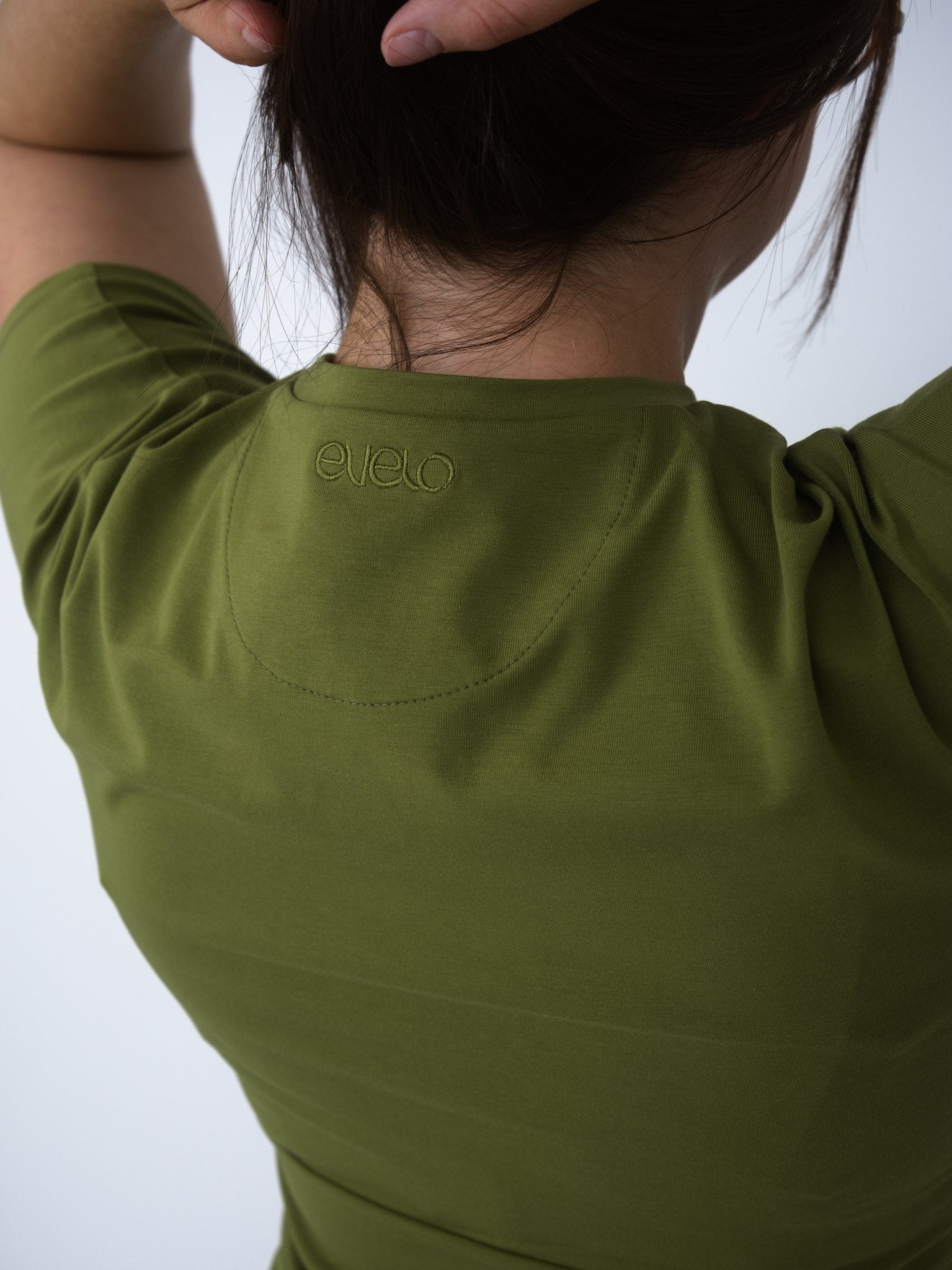 Mock Neck Tee — Moss Green