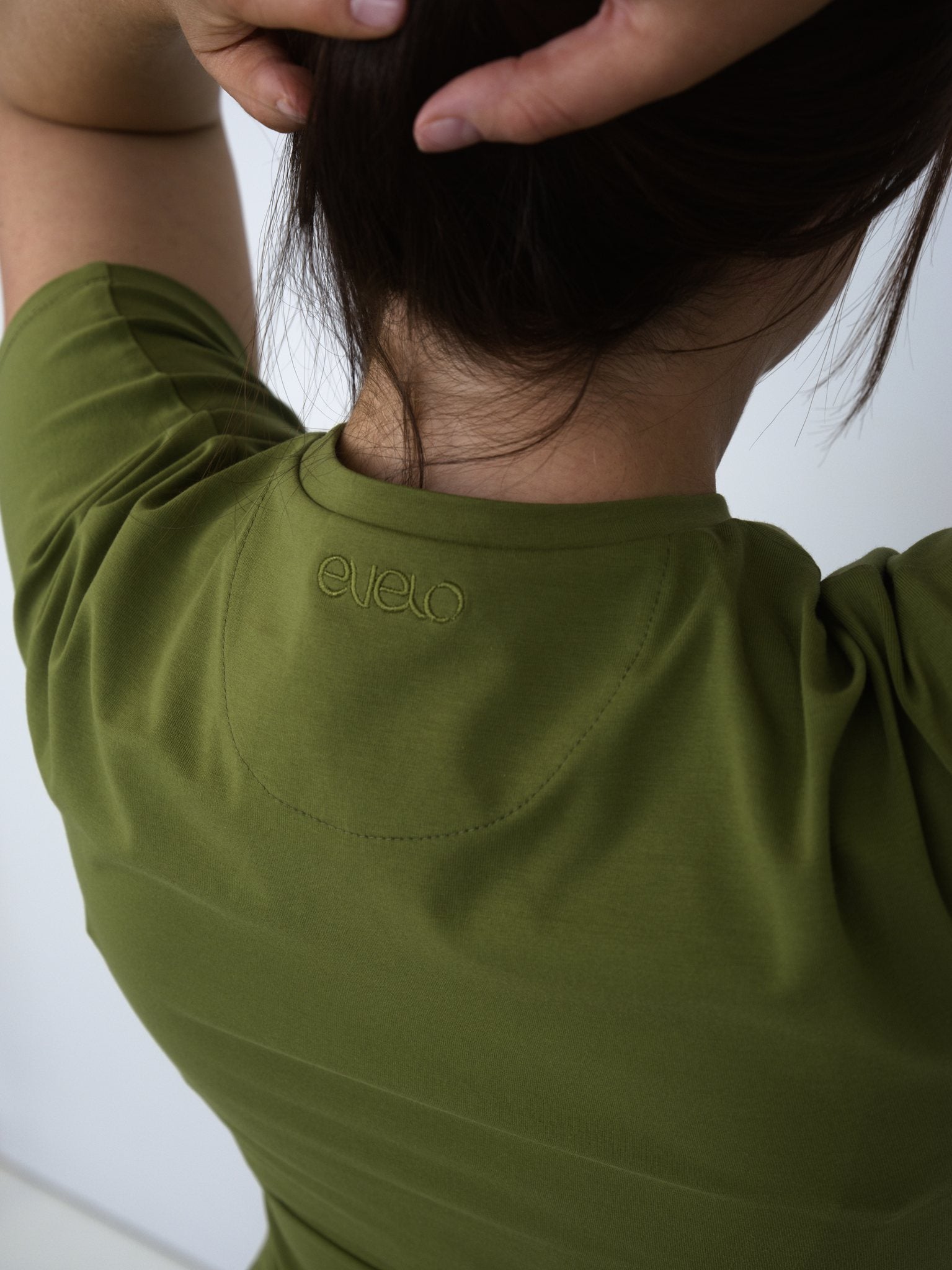 Mock Neck Tee — Moss Green
