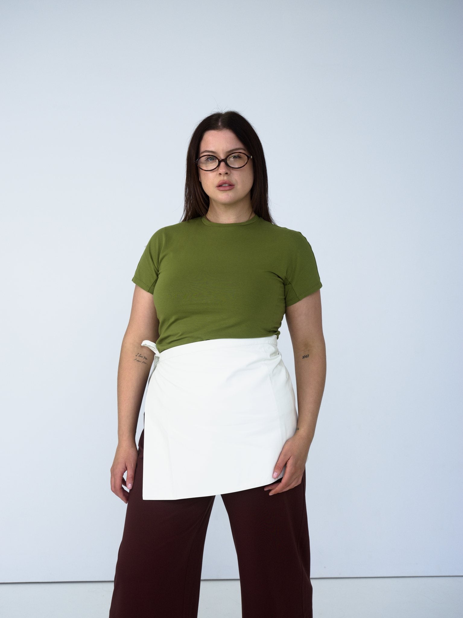 Mock Neck Tee — Moss Green