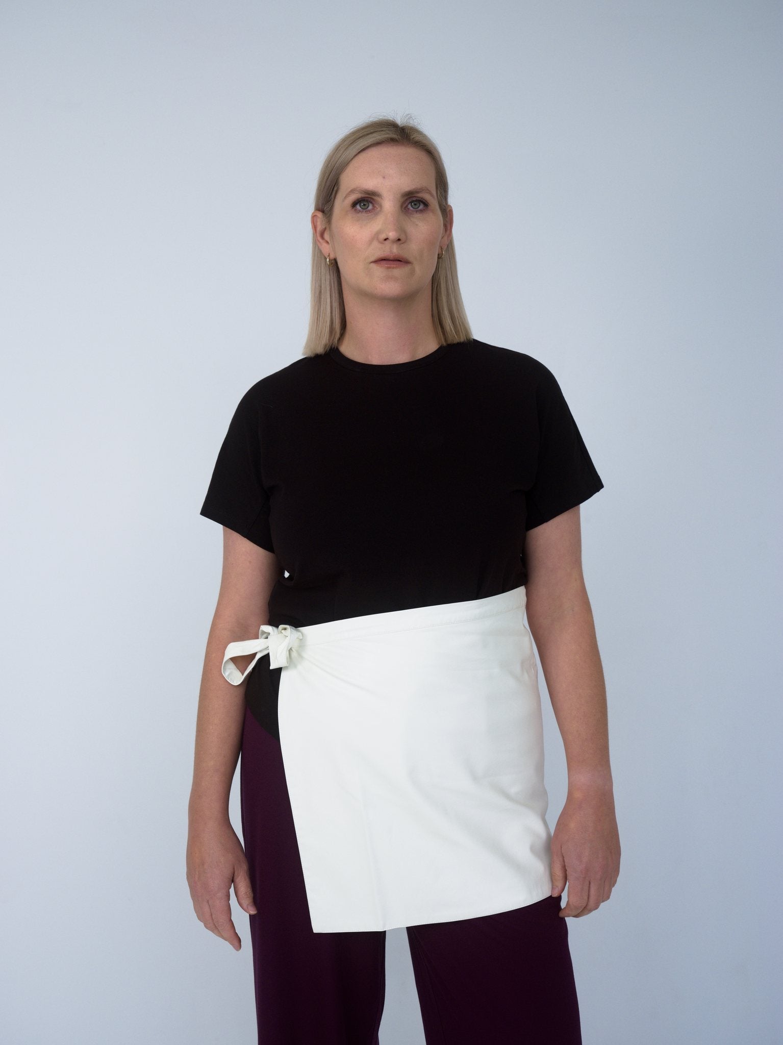 Mock Neck Tee — Midnight Black