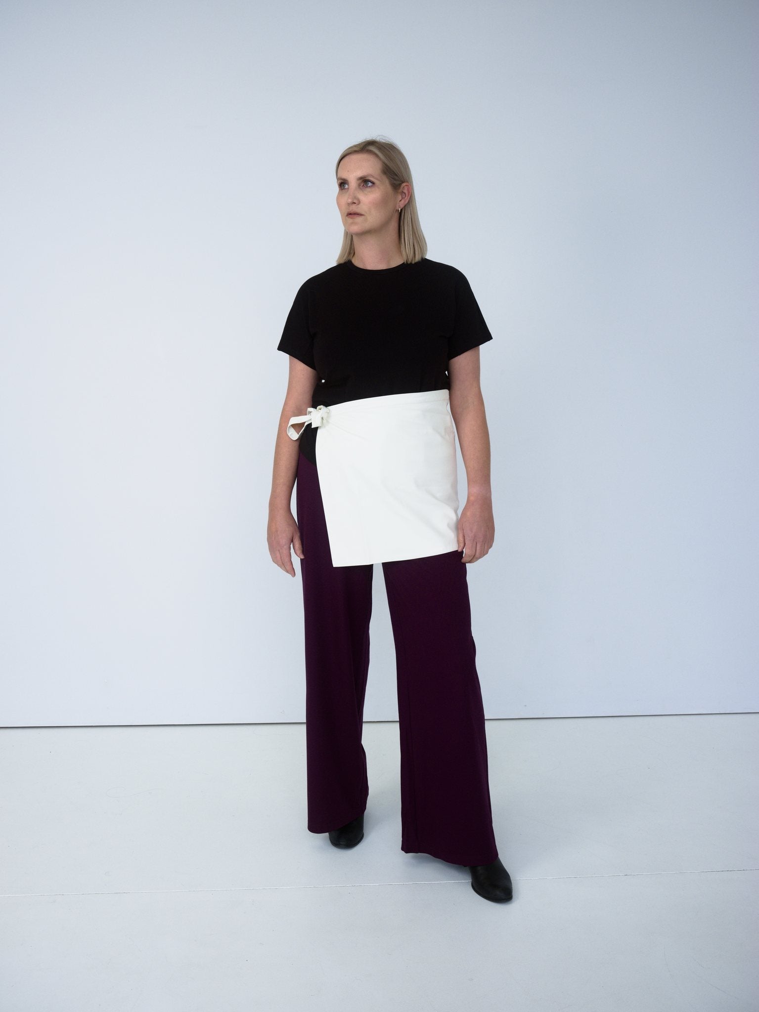 Mock Neck Tee — Midnight Black