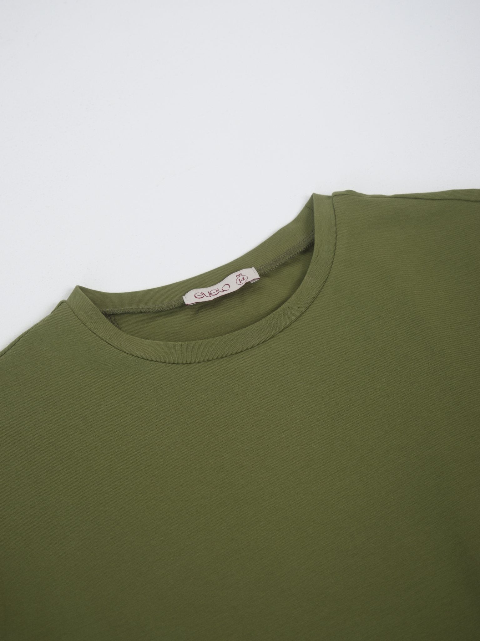 Mock Neck Tee — Moss Green
