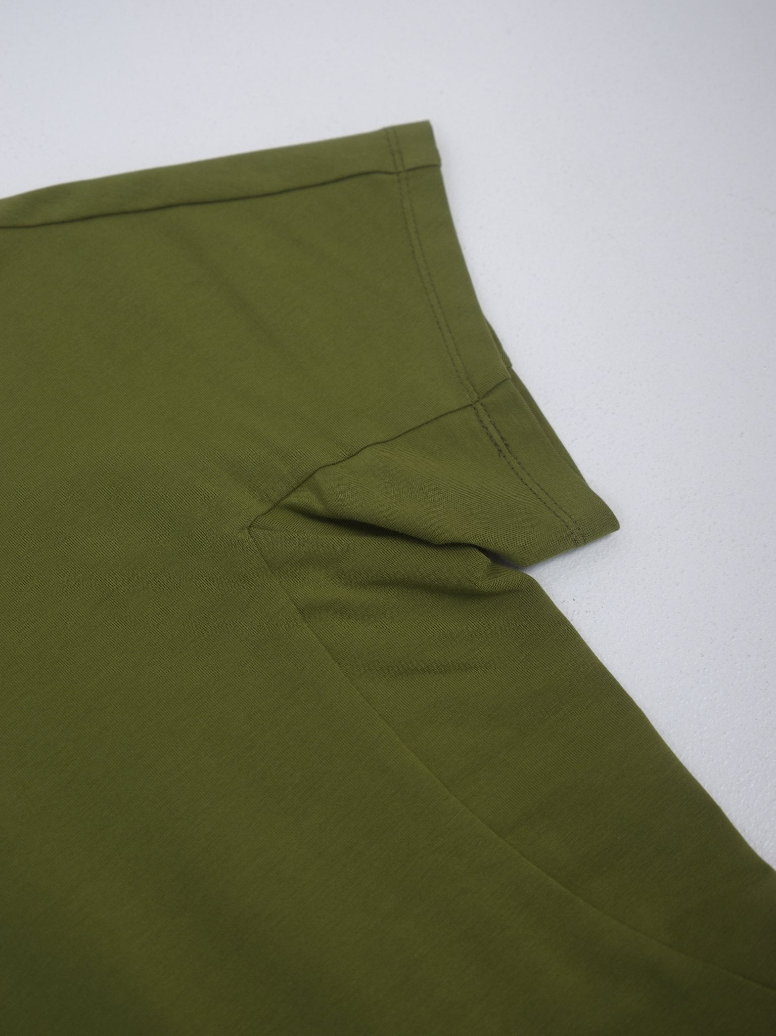 Mock Neck Tee — Moss Green