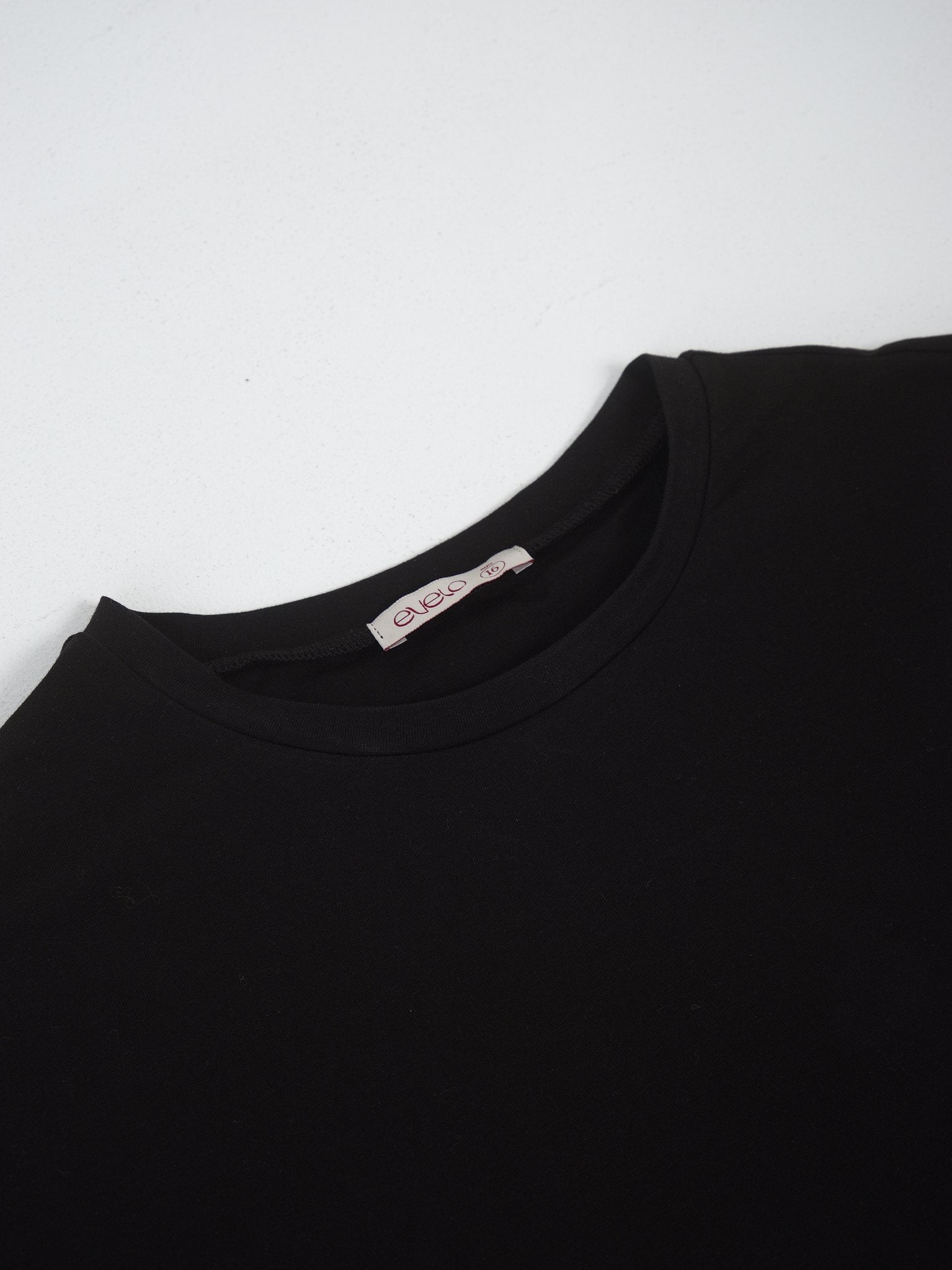 Mock Neck Tee — Midnight Black