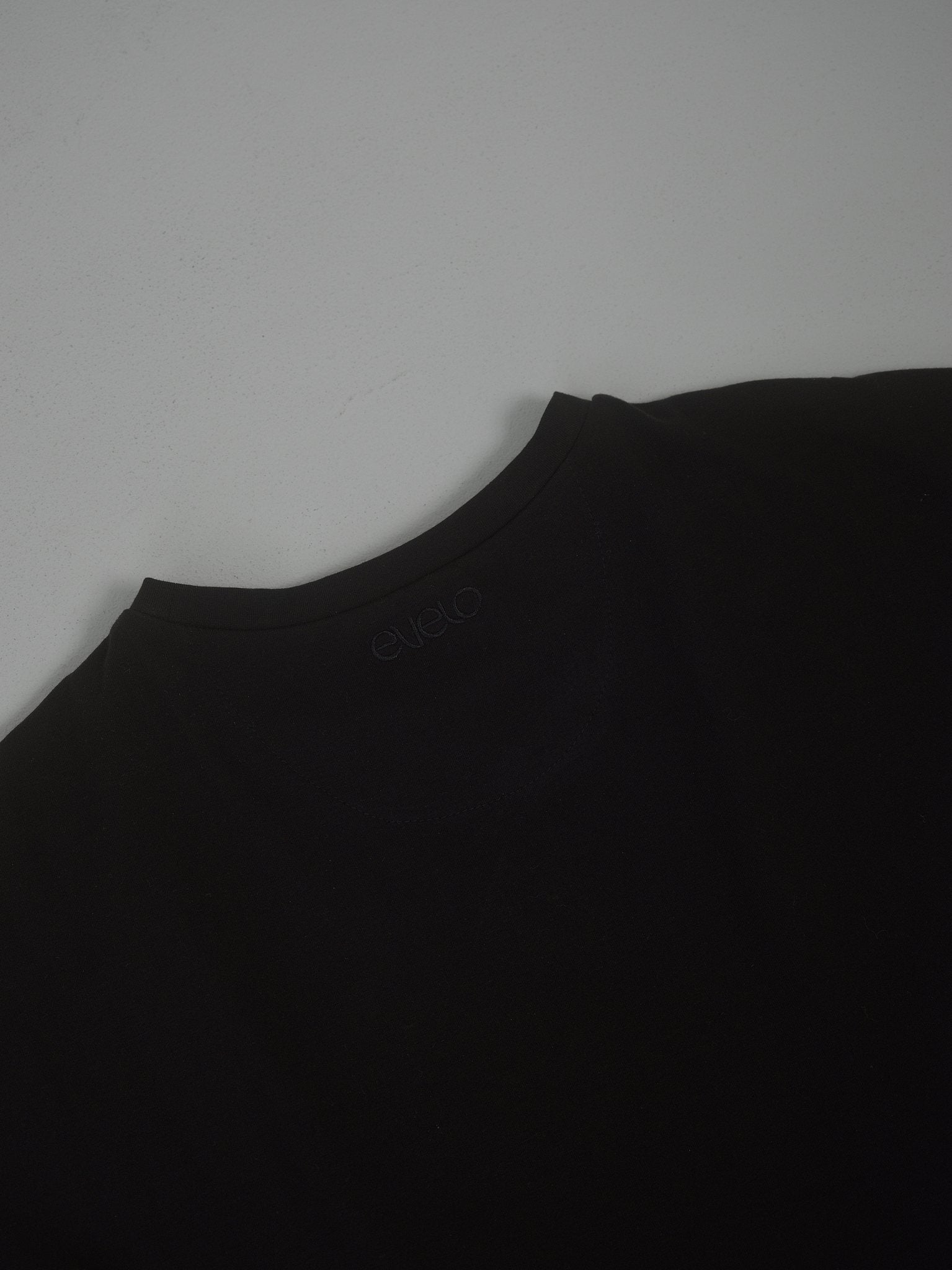 Mock Neck Tee — Midnight Black