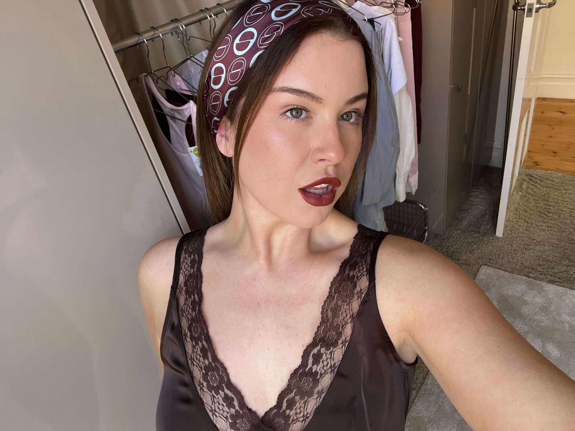 Merlot Crescendo – Vegan Silk Scarf, Australian-Designed Christmas Gift