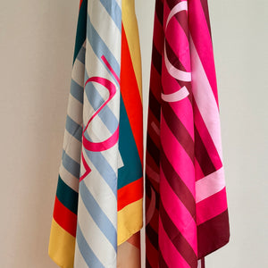 Pink Cadence scarf movement shot for styling reel